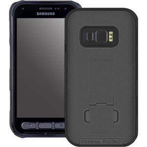 Case Compatible with Samsung Galaxy XCover FieldPro Phone Model SM-G889. Slim Protective Rugged Case with Built-in Kickstand (Black)