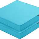 Outdoor Chair Cushions 22 x 22 Inch Water Resistant Patio Chair Cushions with Tie 3 Year Color Fastness Thick Outdoor Seat Cushion for Garden Lawn Patio Furniture Teal Set of 2