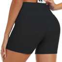 Tournesol Women's Swim Shorts High Waisted Bathing Suit Bottoms Seamless Swimsuit Boy Shorts with Pockets (Large, Black)