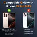 Case for iPhone 15 Pro Max with Slide Camera Cover+Screen Protector(2 Packs), Military Grade Shockproof Protective Cover, Rotated Ring Kickstand(B - Dark Green)
