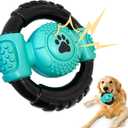 Dog Toys for Aggressive Chewers, Indestructible Dog Chew Toy for Medium Large Dogs, Milk Flavor Squeaky Tough Dog Toys to Keep Them Busy (Blue)