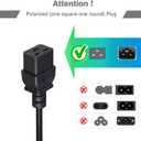 NEMA 5-15P to C19 Power Cord, North American 3 Prong NEMA 5-15P to C19 Female Extension Power Cord, 16AWG SJT 6FT Extension Cable for PDU/UPS/Servers
