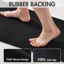 MIULEE Set of 2 Ultra Thin Bathroom Rugs, Rubber Bath Mats for Bathroom Non Slip, Quick Dry Absorbent Bath Rug Machine Washable, Fit Under Door, Shower, Sink, Halloween Home Decor, Black, 20x32 Inch