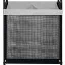 STO STO Laundry Hamper 2 Section, 100L Rolling Laundry Sorter Cart with Removable and Washable Liner Bag, Clothes Hamper with Wheels and Metal Handle for Laundry Room and Bedroom, Gray