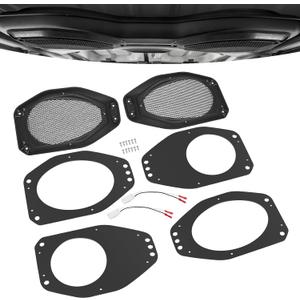 6.5" Speaker Pod Adapters + Mesh Grilles for Jeep Wrangler JL & Gladiator JT (2018-2024)  Direct Fit Rear Speaker Mounting Brackets & Dust Covers (Set of 2)