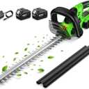 TaskStar 22" Cordless Hedge Trimmer with 2 Pack 4.0Ah Batteries, 20V Electric Handheld Shrub & Bush Trimmer, Dual-Action Blade, All-Around Safety Switch, Battery Powered Trimming Garden & Yard Tool