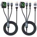 3 in 2 USB C Multi Charging Cable for iWatch Charger/Type C/IP, Braided Multi Charger Cable, USB C Phone Charger Cord Compatible with iPhone 17-11/iWatch Series/Car/Travel/Home 5FT 2PS
