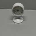 AYRELY 3" Cute Analog Alarm Clock,Small Retro Table Clock Battery Operated,Slient Metal Desk Clock with Light for Living Room Decor,Bedroom,Bedside,Shelf (White)