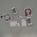 6.56 feet Battery Powered LED Strip Lights, DIY Indoor and Outdoor Decoration, Waterproof, 24 Keys Remote, 2 Pack