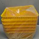 WYT 6-Pack Plastic Small Shelf Storage Weave Baskets Organizing for Cabinets and Pantries, Yellow