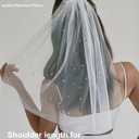 1 Tier Pearl Wedding Bridal Veil With Metal Comb F55 (Fingertip Length (38 inches), Ivory)