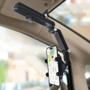 Sun Visor Phone Holder, Phone Holder for Car, 360 Rotatable and Adjustable, Compatible with All Smartphones, More Comfortable to Use Hands-Free. (Black)