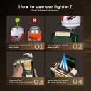 All-in-one Torch Lighter with V Cutter, Punch, Needle, Holder and Triple Jet Flames, Butane Windproof Lighter for Candles, Outdoor, Versatile Accessories with Gift Box for Men (Without Butane)