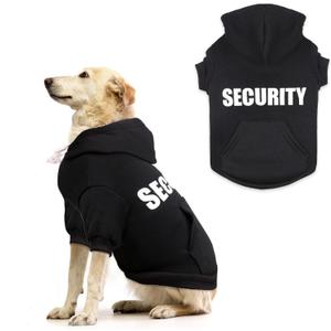 Security Dog Hoodie Dog Sweaters for Large Dogs Soft Brushed Fleece Clothes Hoodie Sweatshirt with Pocket (Large)