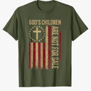 God's Children Are Not For Sale Funny Usa flag American T-Shirt xxl