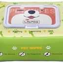 LISPOO Pet Wipes -Cleaning and Grooming for All Pets, Alcohol-Free Portable Pack, Gentle for Face, Body, Paws and Butt-Thick Nonwoven Fabric-80 Count, 3Pack