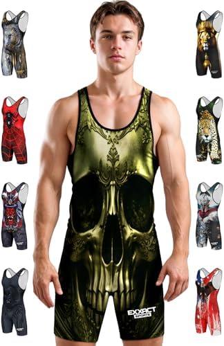 Exxact Sports Sublimated Adult & Youth Wrestling Singlet - Premium Powerlifting Singlet for Men & Boys, Unisex Singlets AXL