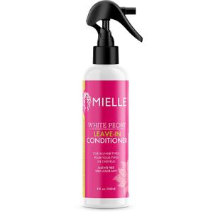 Mielle Organics White Peony Leave-In Conditioner Spray - Ultra-Moisturizing Detangler for Curly & Natural Hair - Frizz Control & Moisture Seal - Color-Safe & Sulfate-Free, 8 Fl Oz