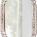 Boho Oval Rattan Mirrors for Bathroom 16 X 24 Inch, Hanging Distressed Washed White Wooden Mirror, Farmhouse Mirrors for Wall Decor, Aesthetic Wall Mirrors Decorative, Horizontal or Vertical