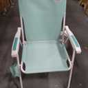 SunnyFeel Lightweight Folding Beach Chair - Heavy-Duty 300lb Capacity with Cup Holders & Retro Design for Adults, Portable Lawn Chair, Foldable Camping Chair for Outdoor Relaxation (Misty Teal)