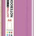Taja Spiral Dotted Notebook, 8.5"x11" Notebooks for Work, Large A4 Journal for Women & Men, Dotted Journal, Journaling Notebook for Writing, Plastic Cover Spiral Journal, Purple