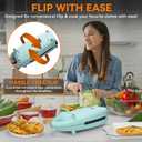 Bakers Friend Omelette Maker Electric, Omelette Pan Nonstick, Frittata Pan & Egg Pan, Double Sided Pan for Breakfast, Individual Flip Omelette Makers Electric, Aqua