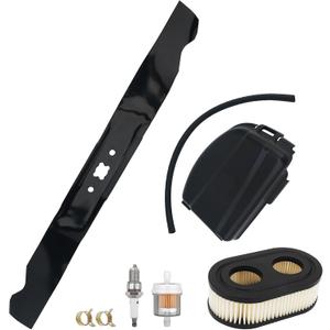942-0741A Replacement Kit for Troy-Bilt TB110/TB115/TB200/TB230 Lawn Mower - Mulching Blade 942-0741A+ Air Filter Cover 594106/595658 + Spark Plug + Fuel System Cleaner