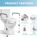 WeHwupe Raised Toilet Seat with Handles for Elderly - Toilet Seat Risers for Seniors with Adjustable Padded Arms - Elevated Toilet Safety Seat for Standard or Elongated Commode