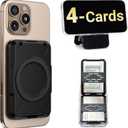 PROfezzion 2-in-1 for MagSafe Wallet Stand, RFID Blocking Magnetic Card Holder Fit 4 Cards, Heavy Duty Hardshell Wallet for iPhone 16 15 14 13 12 Pro Max Plus & MagSafe Case (Not for 13/12 Mini) (Black)