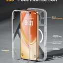 Miracase for iPhone 17 Pro Max Case 6.9" Full-Body Phone Case with Built-in Glass Screen Protector& Full Camera Protector,[Magnetic with MagSafe] Drop Proof 17 ProMax Cover, Clear