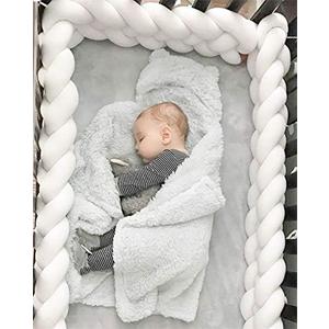 Crib Rail Cover Yarn Baby Bedding Bumper Rail Guards Covers Matress Chunky Cotton Yarn for Making The Lining for a Play Pin Super Saver Jumbo Giant Bulky Yarn (White)