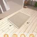 AMOAMI Upgraded Waffle Bath Mat, Super Absorbent Non Slip Bath Mats for Bathroom Floor, Machine Washable Bathroom Rugs with Tassels, Rubber Backed Bathroom Mats, Ultra Soft, 17" x 24",Brown & Cream
