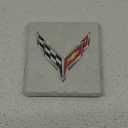 C5, C6, C7, C8 Corvette Logo Stone Tile Coasters (Individual) 4"x 4" - Officially Licensed by GM (C8 Logo)