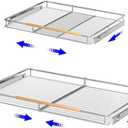 KIKIBRO Pull Out Drawer Cabinet Organizer, Expandable Slide Out Storage Shelves - Heavy Duty, Durable and Smooth Slide-Out, 2 Pack，XS: 12.3"~18.5" Wide x 17.3" Deep