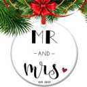 2 x 2025 Married Christmas Ornament, Our First Christmas as mr and mrs Ornament, Married Newlywed Wedding Keepsake, Bridal Shower Gifts (1)