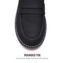 Jucvoeci Penny Loafers for Women Business Casual Shoes Womens Platform Chunky Loafers Comfortable Dressy Slip On Work Shoes Suede Black Size 8