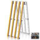 Threlaco Foldable Conveyor Roller Manual Portable 15" W x 78" L Heavy-Duty Galvanized Steel Frame Conveyor Roller Ramp Table for Warehouse Freight Handling Loading Factory(Yellow)