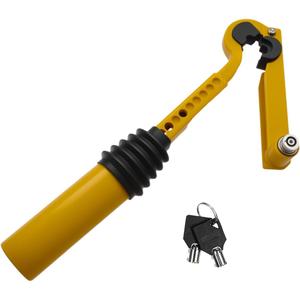 Handbrake to Gear Stick Lock, Steel Auto Security Lock Device with Adjustment Locking and Keys, Universal Anti Theft Handbrake Accessory Fit for Manual and Automatic Vehicle