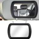 Car Visor Mirror, Universal Clip-On Automotive Sun Visor Vanity Mirror for SUVs and Various Vehicles, Car Accessories Interior for Women, Black