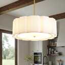 Large Pendant Chandelier Light Fixutre, 22.05" 4-Lights Drum Pendant Lighting Adjustable Ceiling Hanging Ceiling Lights for Kitchen Island Dining Table Entryway