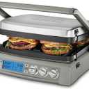 Cuisinart 6-in-1 Elite Griddler, Electric Grill, Griddle & Top Melt, 500F Temperature Sear Function, LCD Screen, Dishwasher-Safe Cooking Plates, GR-300NAS, Stainless Steel