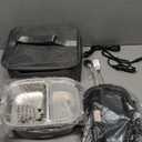 IXIIE Electric Lunch Box 80W Food Warmer for Work, 12V/24V/110V Portable Lunch Warmer for Adults with 2-Pack Stainless Steel Containers, Heated Lunch Box for Car/Truck/Office/Outdoors (Grey+Black)