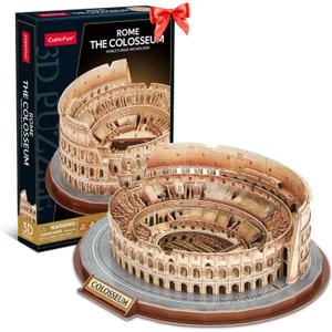 CubicFun 3D Puzzles for Adults Kids New Version Italy Rome Colosseum Jigsaw Puzzle DIY Building Model Kit Birthday Gift for Boys Girls Age 10+, 163 Pieces Easter Gift, 163 Pieces, 37.4 X 34 X 11.7 Cm