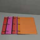 INFUN 1 Inch Telescoping 3 Ring Binder - 4PCS, Flexible Round Binder with Customizable Front Cover and Clear Catalog Pocket, 1 Inch Rings, 225 Sheet Capacity- Green, Red, Orange, Blue (Colors May Vary)