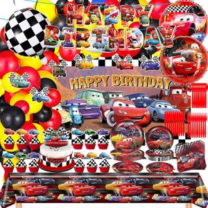 Cartoon Birthday Party Decorations Set with Balloon Arch Kit, Backdrop, Paper Tableware, Tablecloth, Banner for Adult, 10 Guest