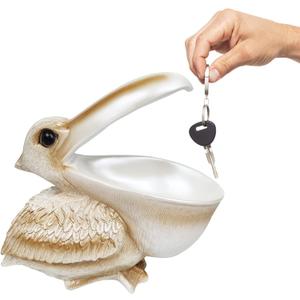 SanQing Creative Resin Statues Pelican Birds Statues Toucan Figurines Entrance Candy Keys Bowl Storage Basket Decor Ornament for Table Home Bar Office (PearlWhite)