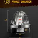 Partsam 2Pcs Glass Watermelon Lights [Patented] Clear Lens Red LED Side Marker Turn Signal Lights with Bezel Replacement for Kenworth Peterbilt Freightliner Truck