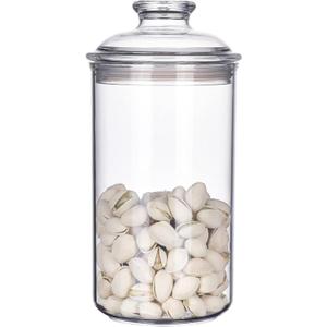 34oz Acrylic Storage Jar, Airtight Lid with Silicone Sealing Ring, Ideal Canister Container for Sugar, Tea, Spices, Herbs, Shells, Bath Salt, Christmas Decorative Apothecary Jars (Standard 1000 ml)