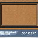 Barnyard Designs Natural Coco Coir Heavy Duty Backing Doormat - Large Cute Non-Slip Front Door Welcome Mat for Outside Entrance or Porch Entry, Brown (24x36, Border)