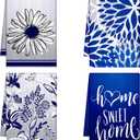 Geyoga 4 Pcs Chicken Kitchen Towels Rooster Dish Hand Towels Farm Animal Cow Vintage Rustic Tea Cloth for Spring Easter Bathroom Farmhouse Decor Gifts, 16 x 24 Inch(Blue, Gray, Floral)